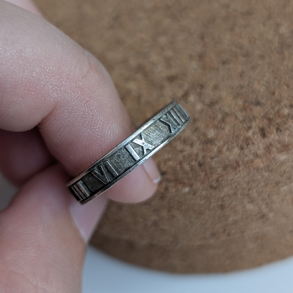 Tiffany & Co Atlas Ring in Sterling Silver Roman Numerals